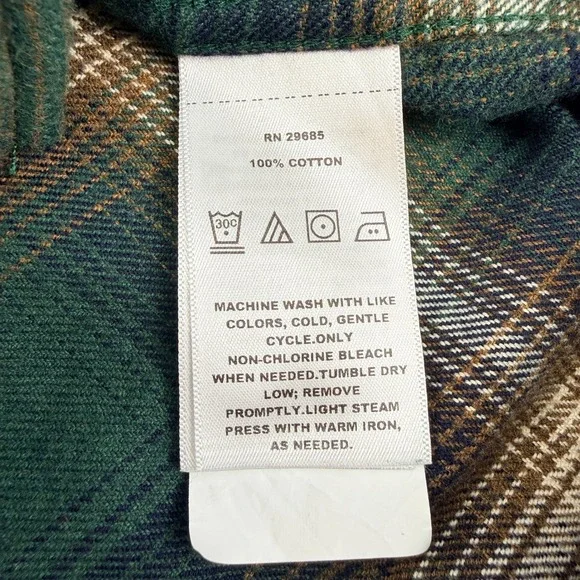 Pendleton Burnside Mens XXL Green Plaid Flannel Button Down Shirt 100% Cotton - Picture 5 of 11